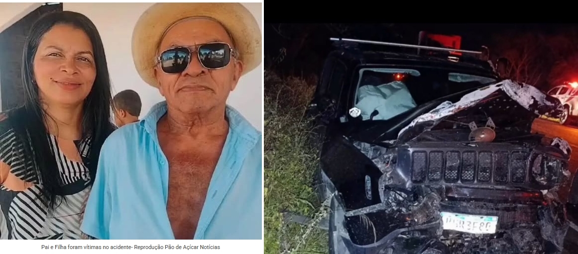 Pai e filha morrem em acidente na AL-220; subtenente da PM sobrevive com ferimentos